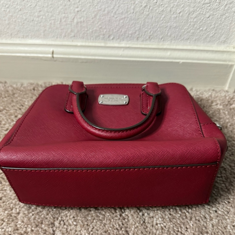 Michael Kors Red Saffiano Mini Satchel - Picture 4 of 5